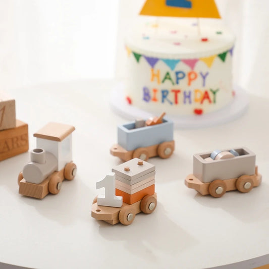 Montessori Wooden Birthday Train